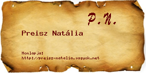 Preisz Natália névjegykártya